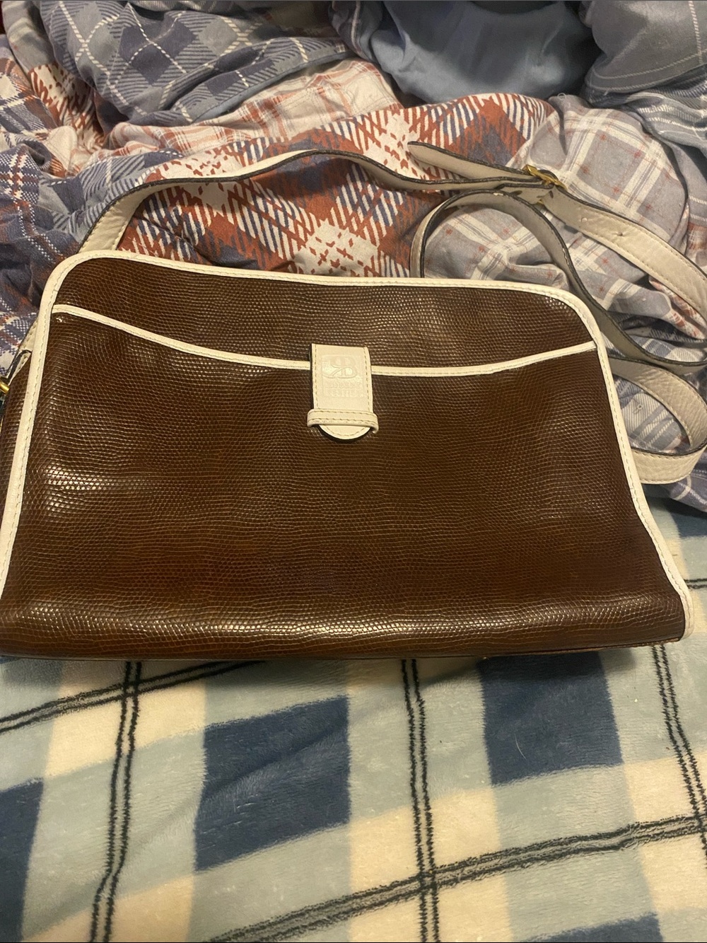 Vintage Robert Bestien Brown Crossbody with White Trim - Timeless Everyday Bag